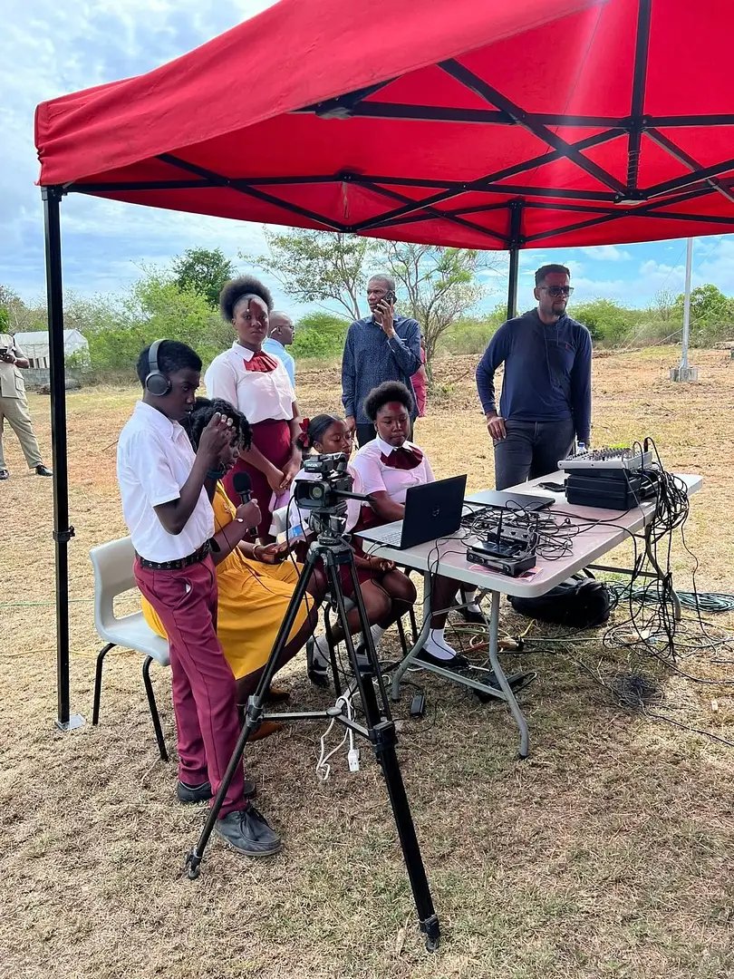 Barbuda Secondary School Students Lead Media Coverage at Equipment Handover