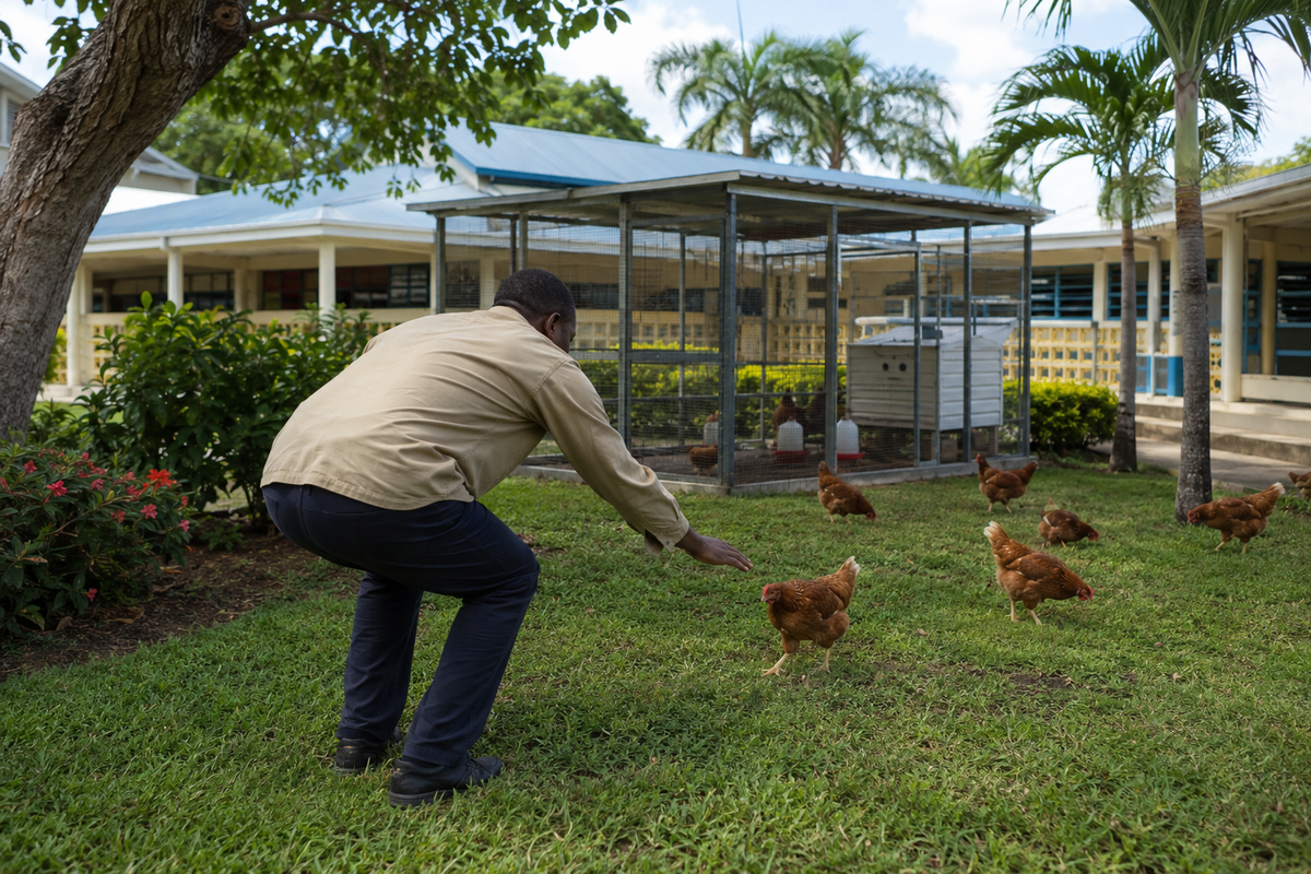 Teen Held After 48 Chickens Stolen From Antigua Grammar School Poultry Coop