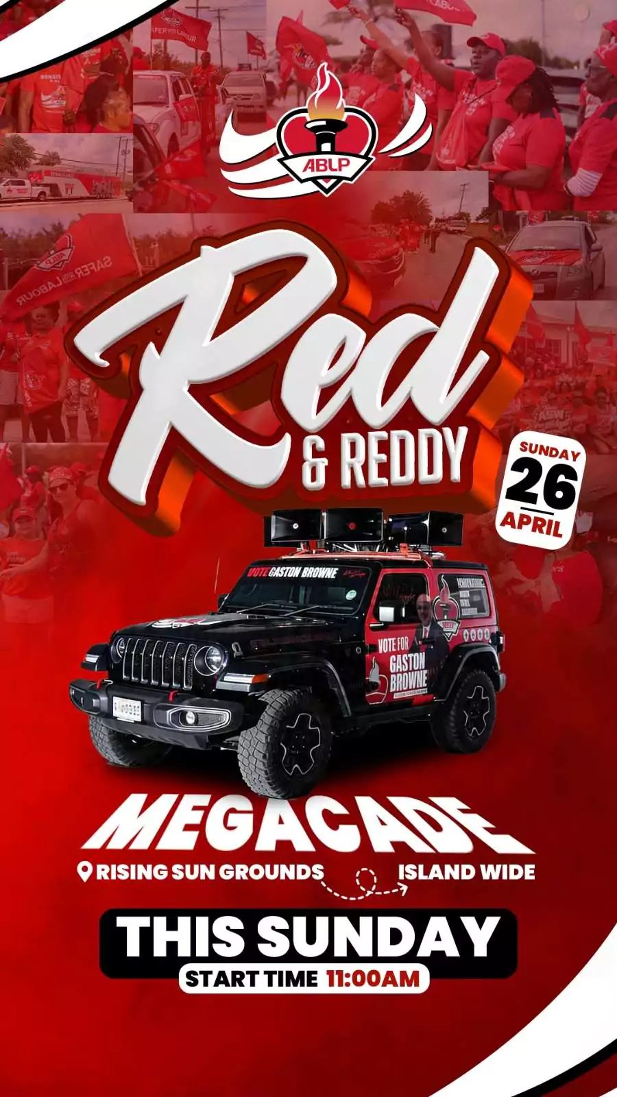 ABLP to Stage Island-Wide 'Red & Reddy' Megacade Ahead of April 30 Election