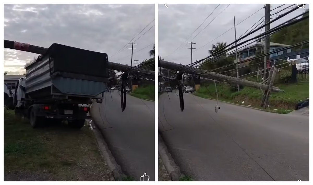 Truck Crash Downs Power Lines, Traps Motorists in Five Islands