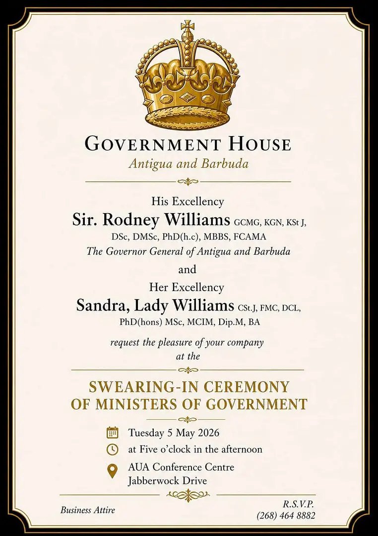 Antigua and Barbuda to Hold Ministerial Swearing-In Ceremony on May 5