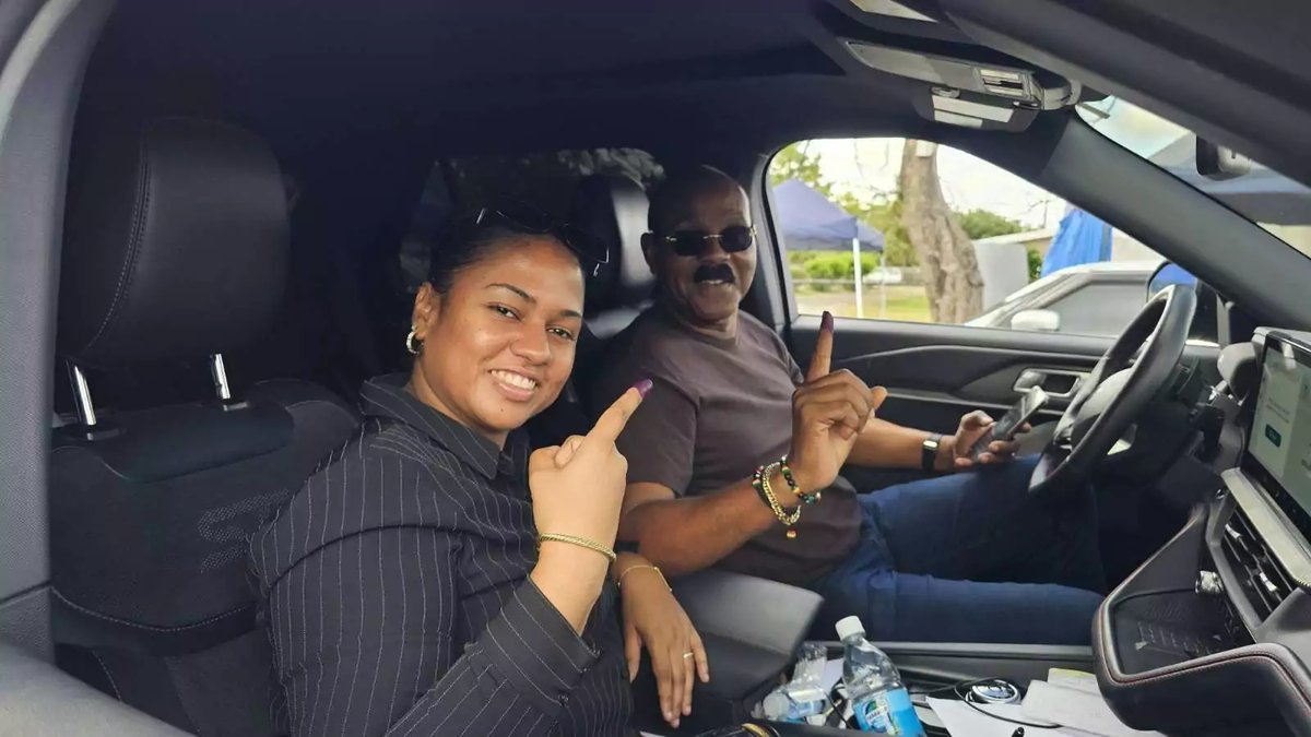 PM Gaston Browne and Wife Maria Cast Their Ballots on Election Day