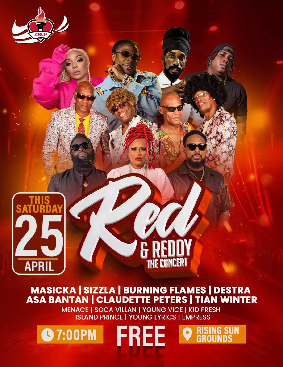Sizzla, Destra Set to Headline Free ABLP 'Red & Reddy' Concert Saturday