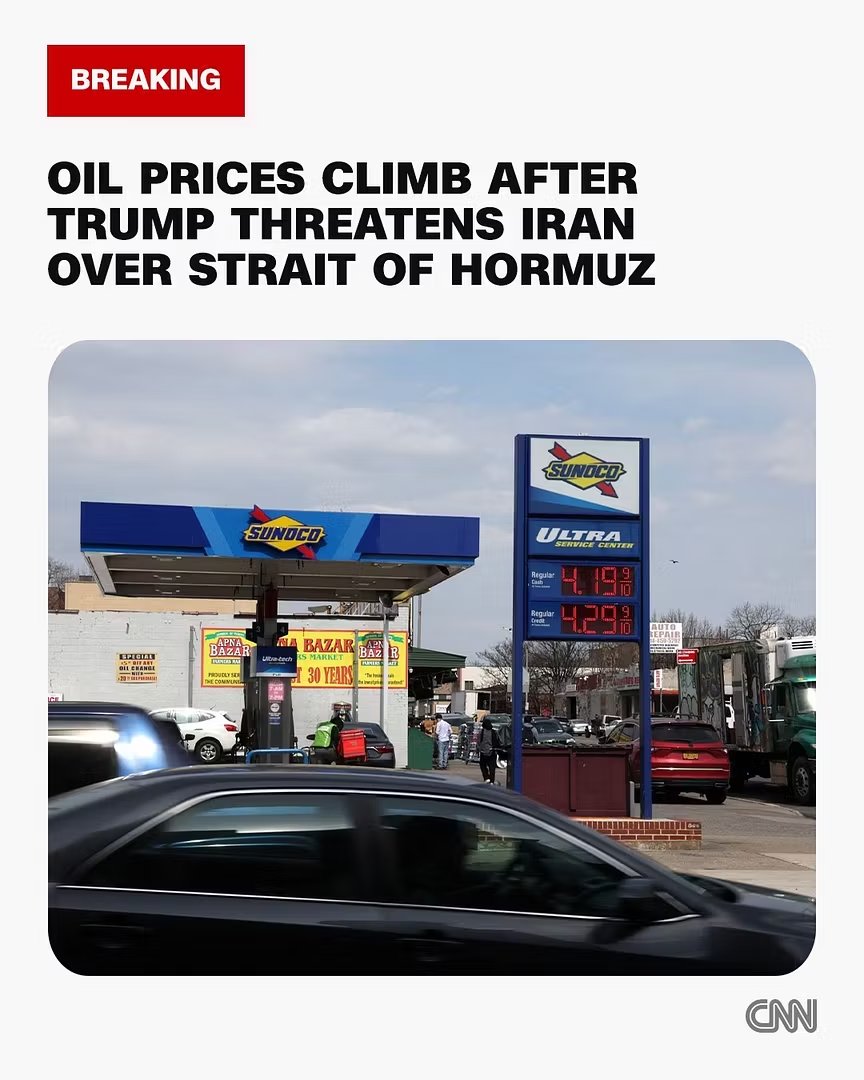 Oil Prices Surge as Trump Threatens Iran Over Strait of Hormuz Closure
