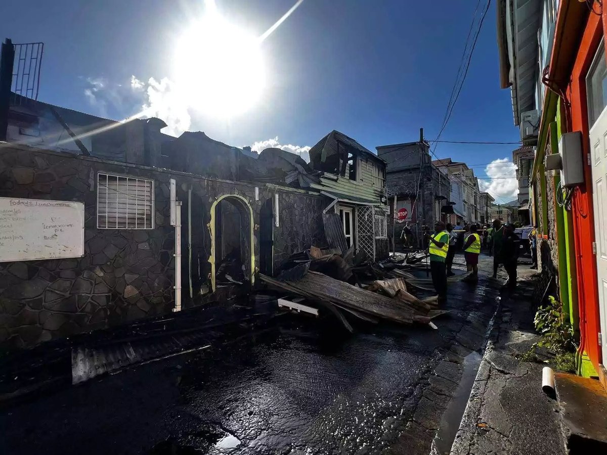 DOMINICA: Nine Buildings Destroyed in Massive Fire; UPP Leader Joshua Francis’ Office Among Structures Lost 